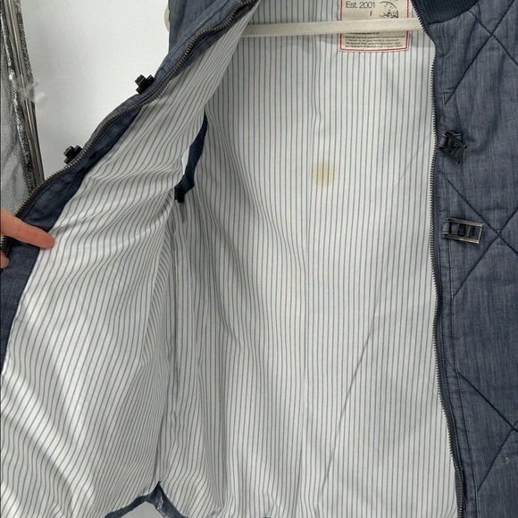 Marshall Artist Quilted Gilet Vest Blue Cotton Zip Men’s L - Picture 7 of 11